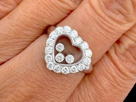 Chopard Happy Diamonds 0.8ct Herz Ring 18k WG Gr 52 *S2456