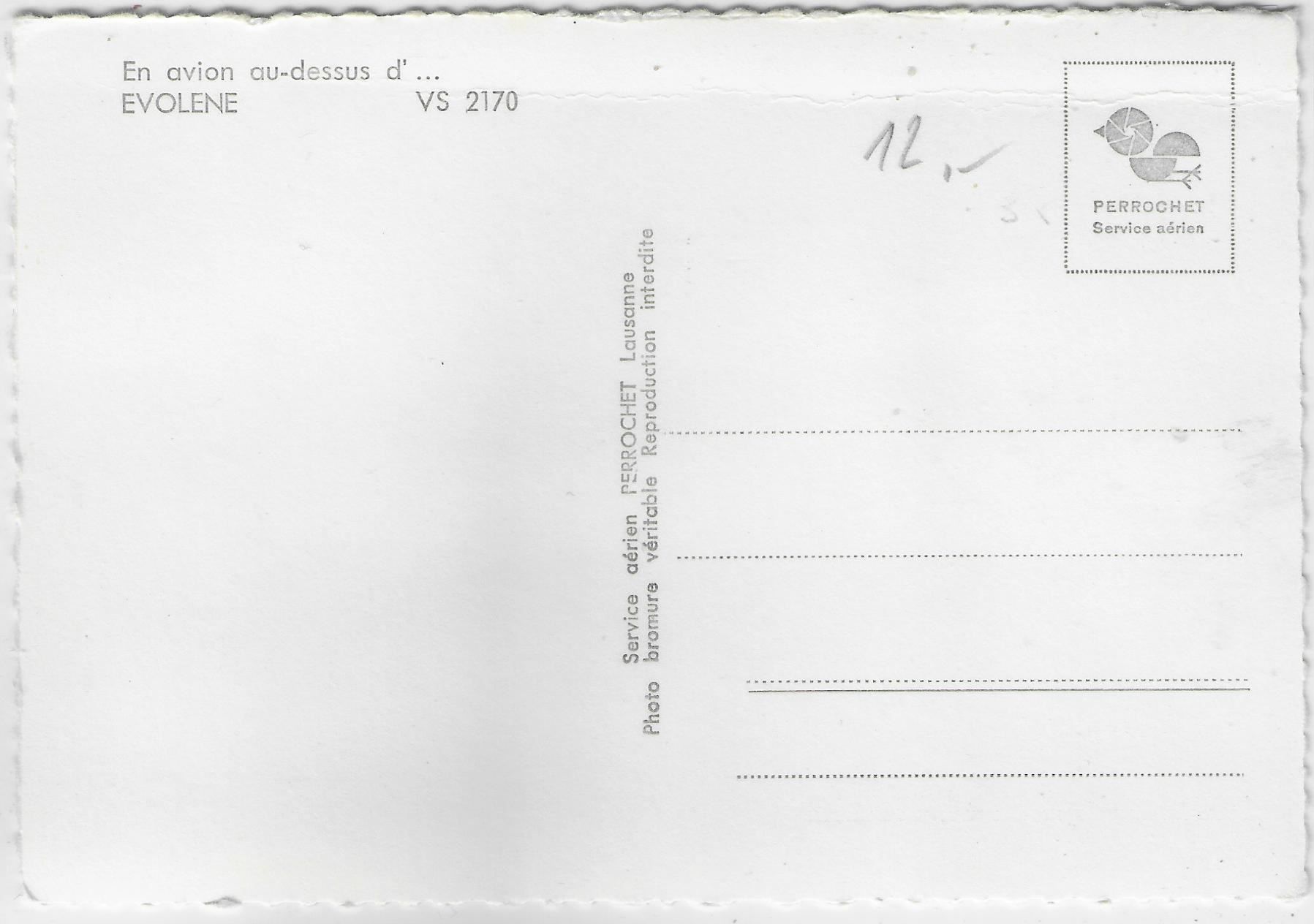 Cartoline postali: En avion au-dessus d'Evolene – Usato da Ettingen venduto da Kartenplanet 1