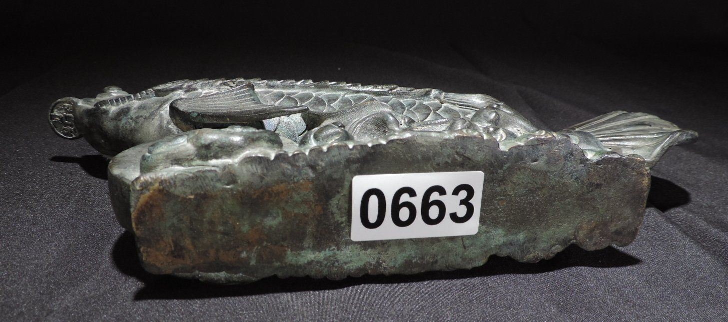 Statuette: Feng Shui Glücksfisch Statue, Drachenfisch aus Bronze – Usato da Duggingen venduto da roterbambus 6