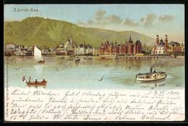 Litho Zürich, Ortsansicht, Zürich-See 