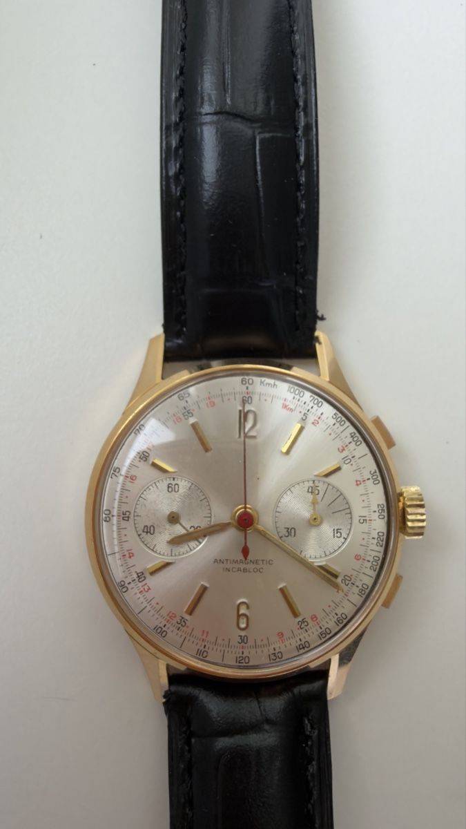 Swiss Orologi: Schweizer Chronograph Uhr Landeron vergoldet . Funktioniert – Usato da Zürich venduto da Fidel59 1