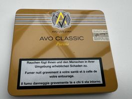Sehr schöne Metall Zigarrillo-Box AVO Classic Puritos
