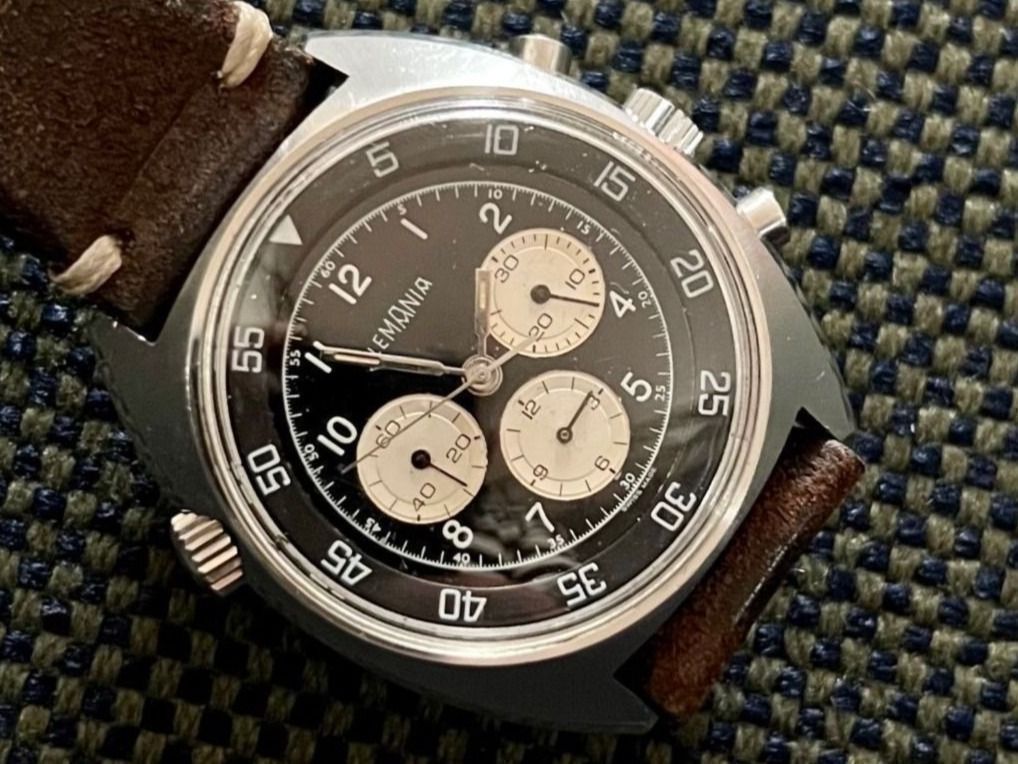 Lemania Orologi: Rare Vintage Lemania Panda Chronograph – Usato da Morges venduto da 24time 7