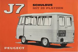 seltener, originaler Prospekt von 1966 PEUGEOT Schulbus