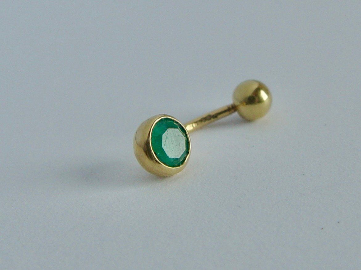 Piercingschmuck: Piercing Gold 750 mit Smaragd – Gebraucht aus Henggart von gernli 1