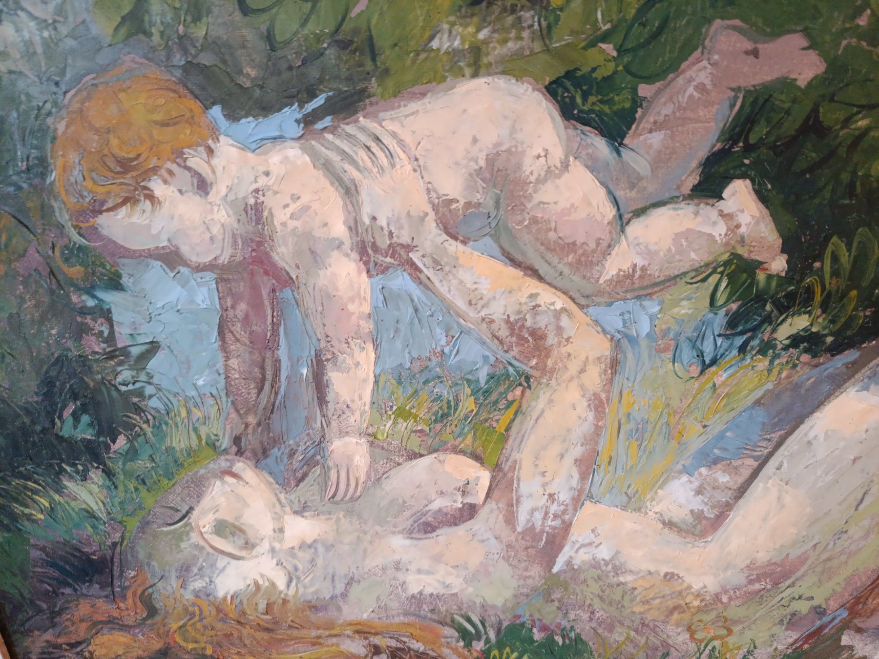 Dipinti: Ölbild Mutter und Kind  R. Sperlich – Usato da Riehen venduto da twentymodern 5