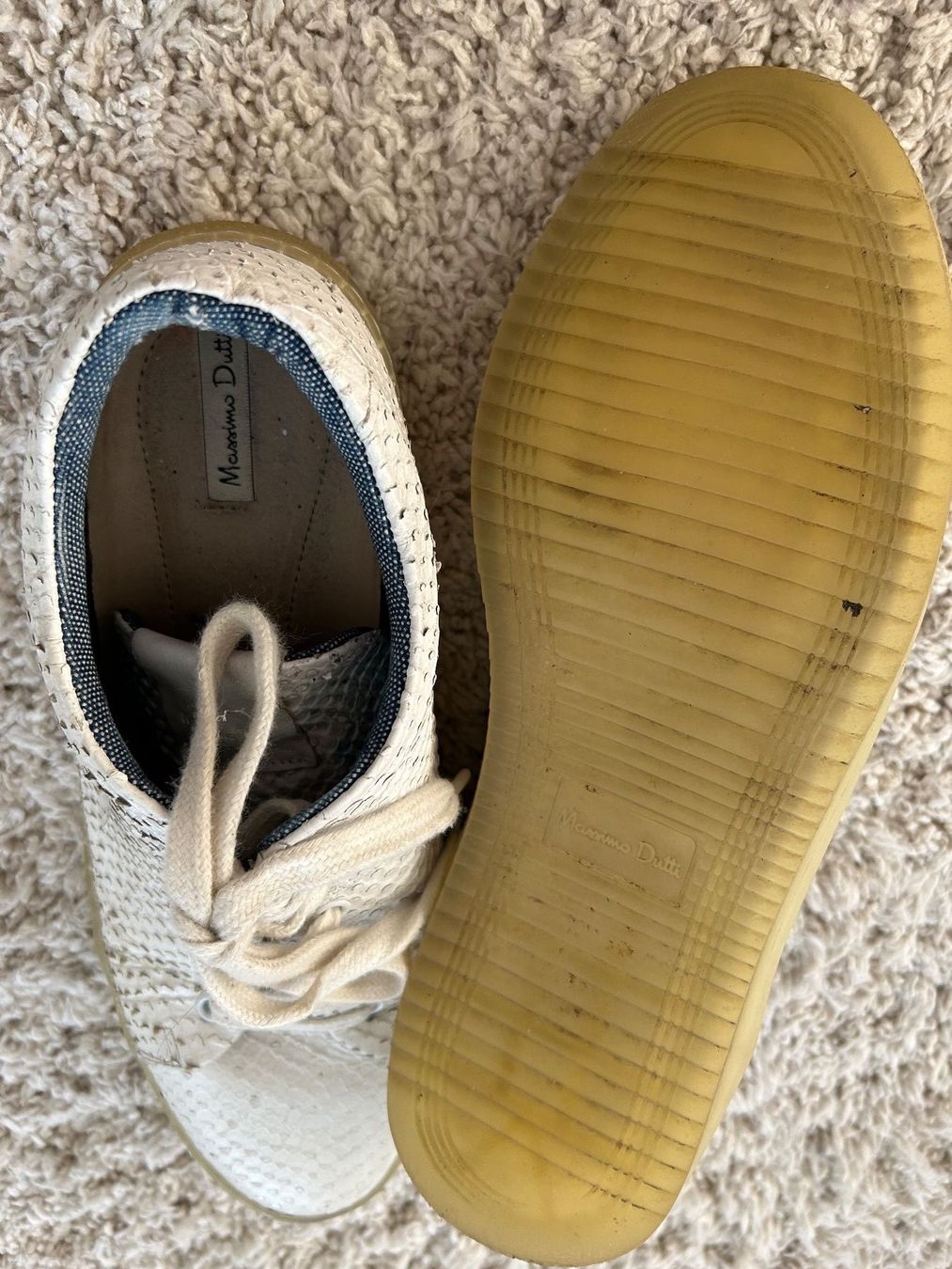 Massimo Dutti Damenschuhe: Massimo Dutti Sneakers Gr. 39 Weiss Leder – Gebraucht aus Horn von Resvi 4