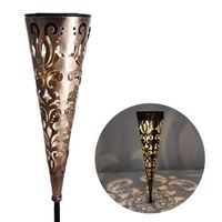 LED Solar Leuchte Metall konisch mit 1 LED zum Stecken 39 cm
