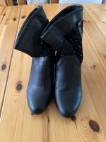 Schwarze Stiefeletten mit Glitzerapplikation, Gr. 38