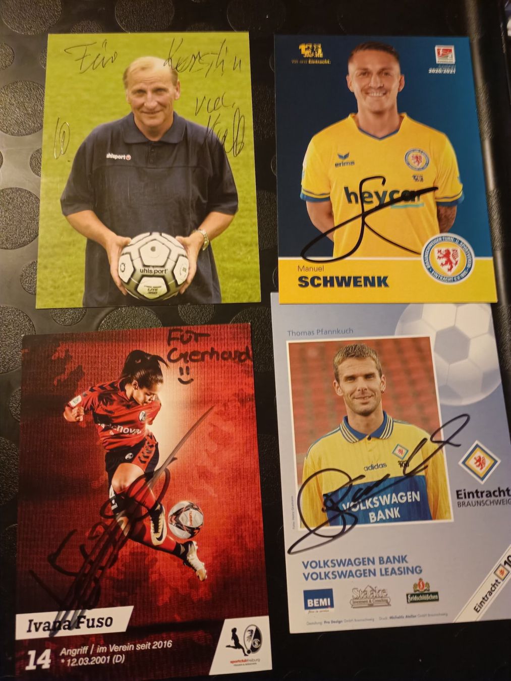 Autogramme: Bundesliga - 4 signierte Autogrammkarten - Set B8 – Gebraucht aus Menziken von Artographs
