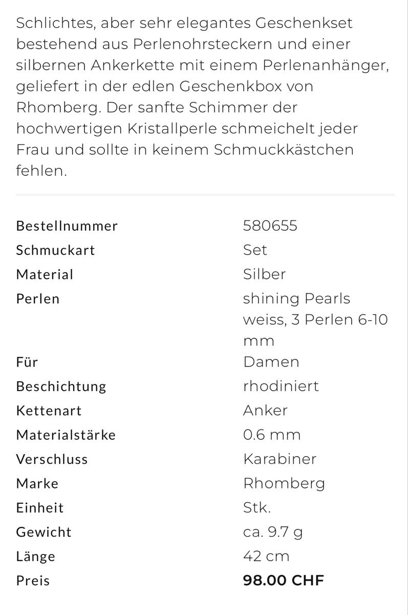 Perles (synthétiques): Schmuck Perlen Set – D'occasion à Wichtrach par estrella03 3