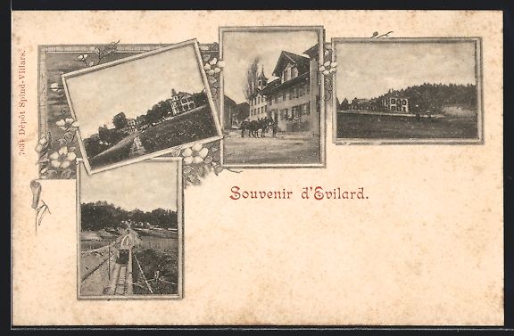Cartoline postali: Evilard, Gebäudeansicht, Eisenbahn, Ort – Usato da Berlin venduto da bartko-reher