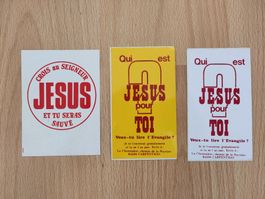 Lot de 3 autocollants vintage sur Jésus