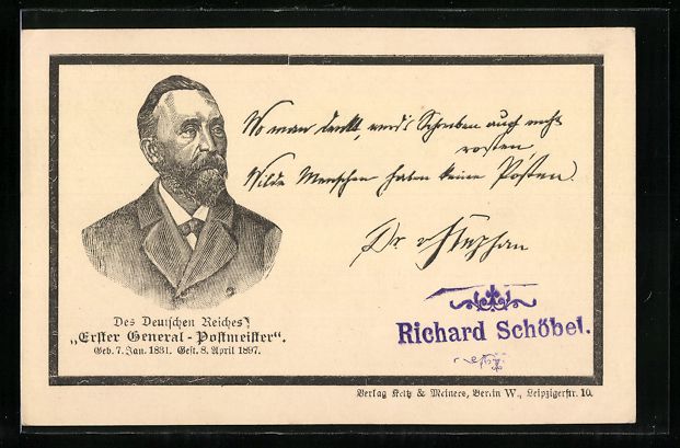 Cancelleria postale: Portrait H. von Stephan, Erster General- – Usato da Berlin venduto da bartko-reher
