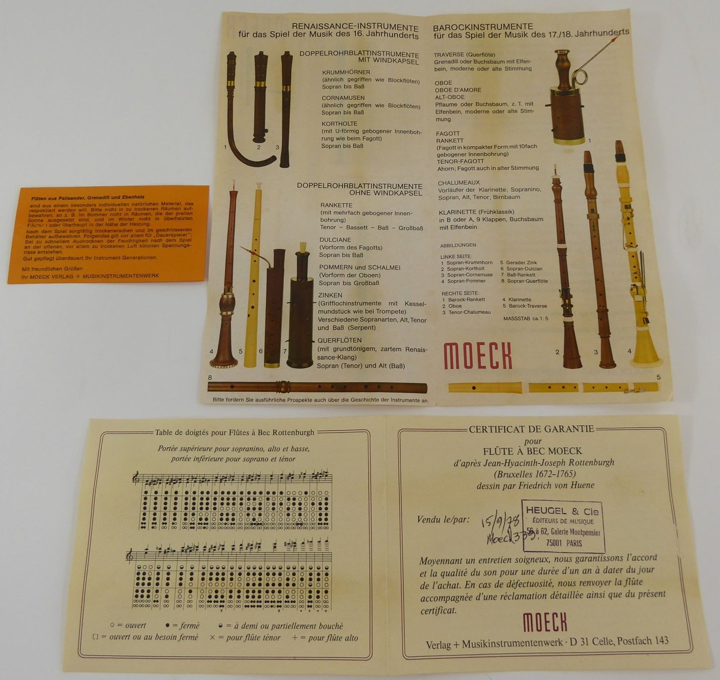 Strumenti musicali: Rottenburgh Altblockflöte von Moeck – Usato da Bern venduto da blaukreuz-brocki_BE 7