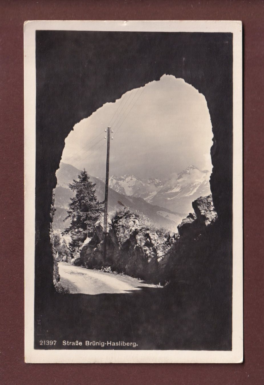 Cartoline postali: Strasse BRÜNIG-HASLIBERG - 1925 – Usato da Pully venduto da nicecards