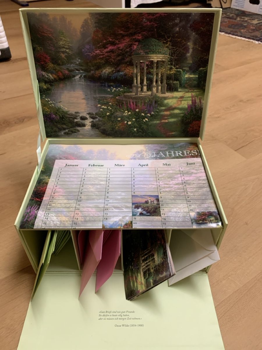 Cartoline: Thomas Kinkade ewiger Kalender, passende Karten + Couverts – Usato da Meilen venduto da Flockenwirbel