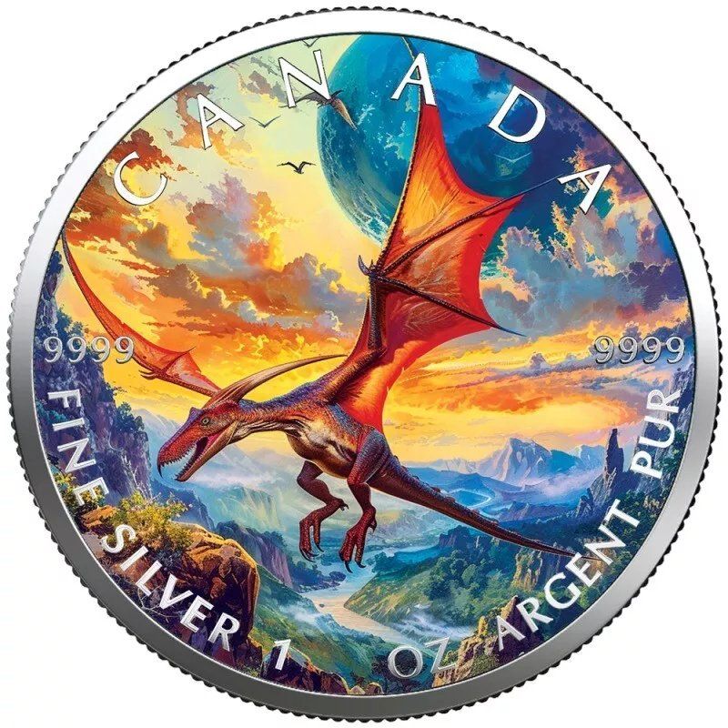 Tutti le monete: Dinosaur Pterodactyl Maple Leaf 2024 /1 OZ SILBER-COLOR EDIT – Nuovo (secondo la descrizione) da Wetzikon ZH venduto da Nicki6