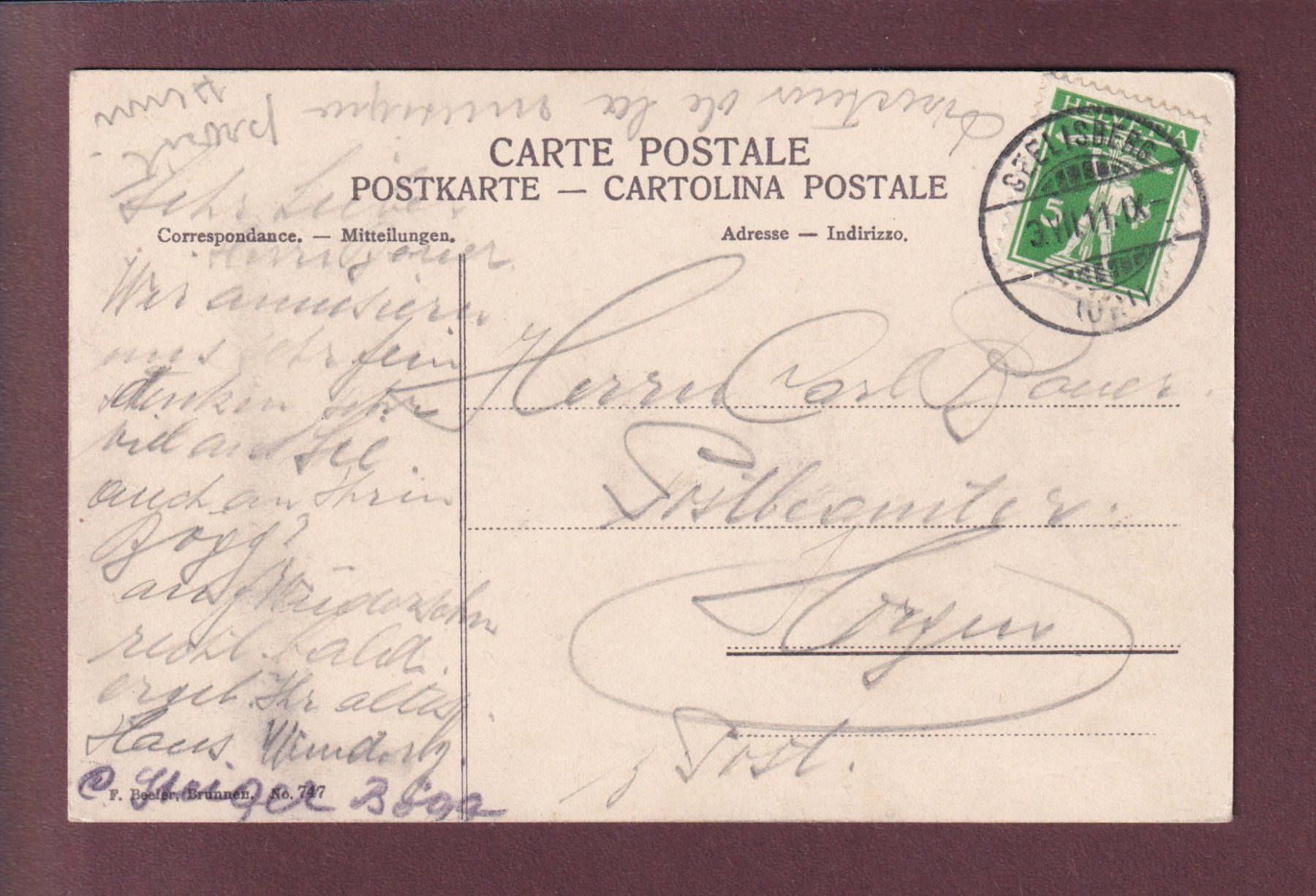 Cartoline postali: SEELISBERG - Terrasse d. Kurstablissements - Kind - 1911 – Usato da Pully venduto da nicecards 1