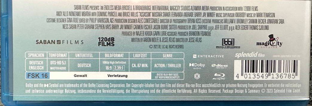 Tutti i DVDs: Assassin Blu-ray Bruce Willis Action Thriller Top – Usato da Beringen venduto da Mantafisch1 2