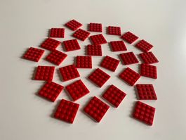 LEGO - 30 - ROTE - PLÄTTLI - 4 X 4