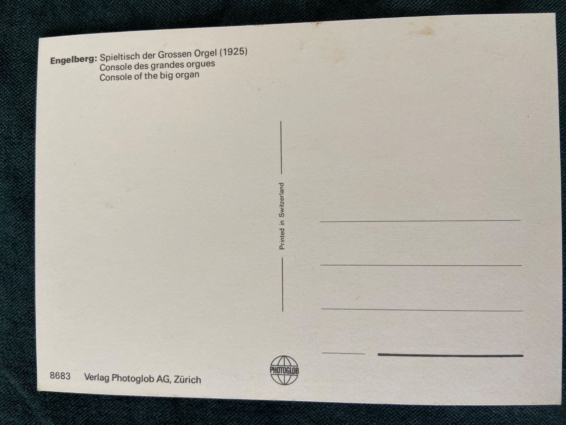 Cartes postales: AK Engelberg Grosse Orgel – D'occasion à Luzern par waterfront1 1