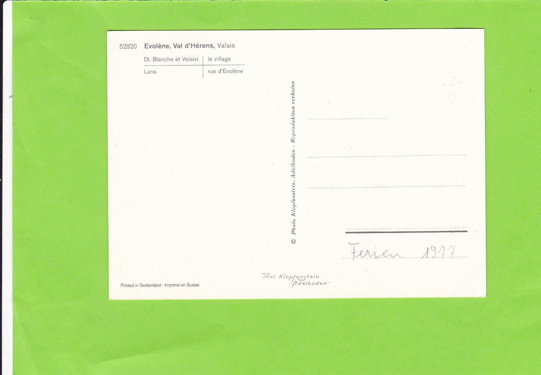 Cartes postales: Evolène – D'occasion à St. Peterzell par neckertal 1