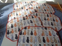 6 Tischsets Katzen, Baumwolle, 32 x 46 cm