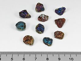 Buntkupfer/Chalkopyrit kleine Rohsteine ca.10mm 10Stk.