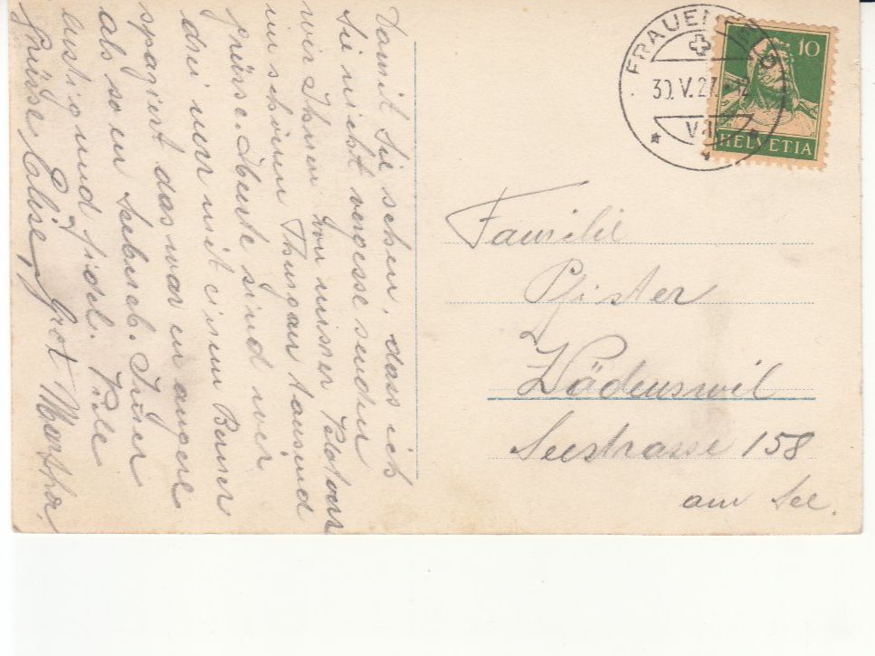 Ansichtskarten: Frauenfeld 1927 – Gebraucht aus Bürglen TG von StampGraf 1