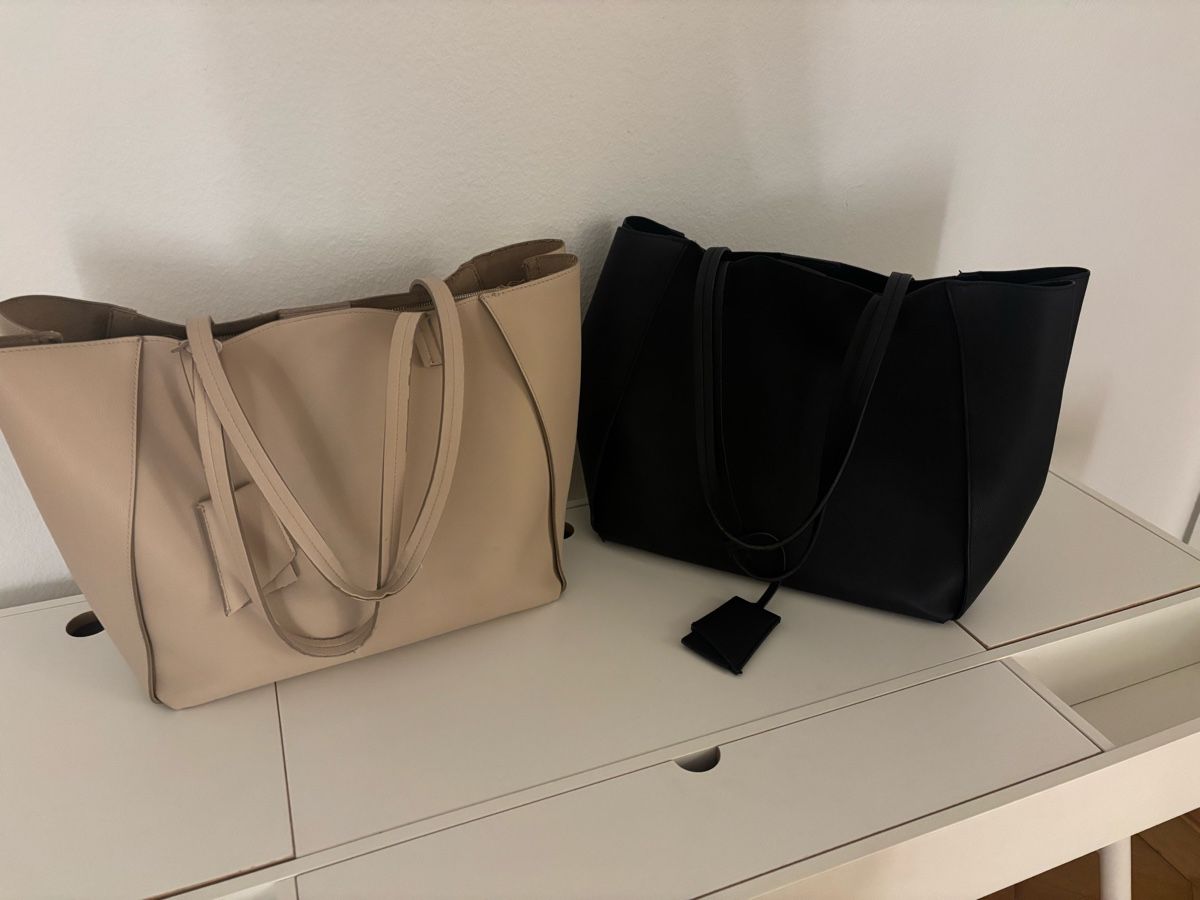 Zara Taschen für Damen: Zara Shopper beige schwarz Basic gebraucht  – Gebraucht aus Zürich von car_9sdb