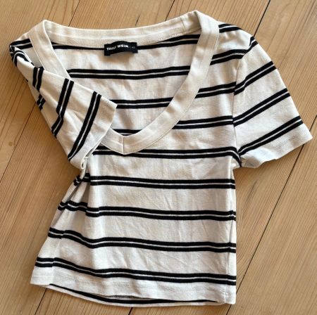 Croptop /Top bauchfrei,V-Ausschn./gestreift,Taly Weijl,Gr.XS