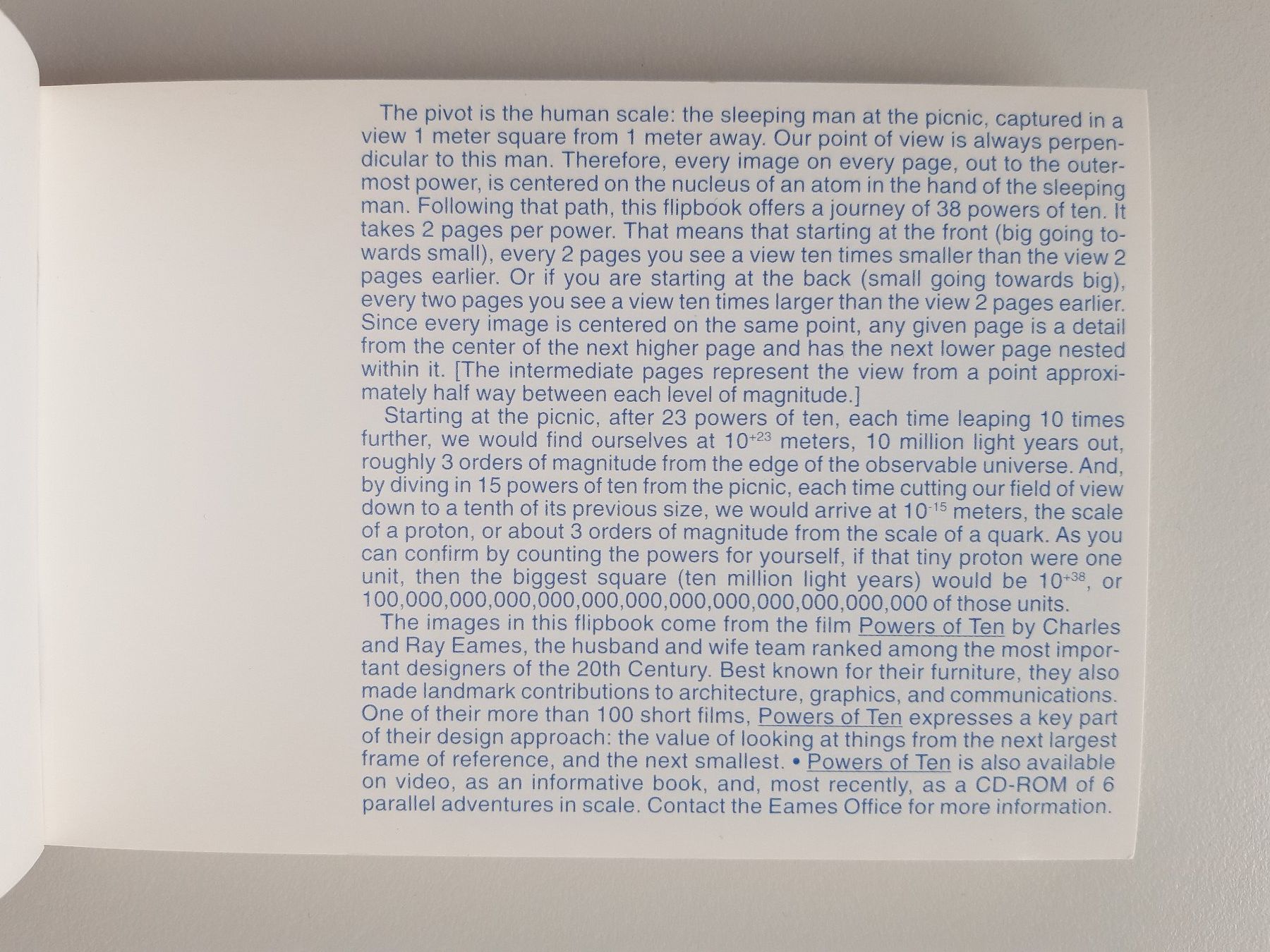 Bücher: Powers of Ten A Flipbook - Charles and Ray Eames – Neu (gemäss Beschreibung) aus Basel von odradek 5