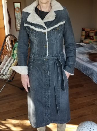 Warmer Lee Jeansmantel Gr. M Teddyfell