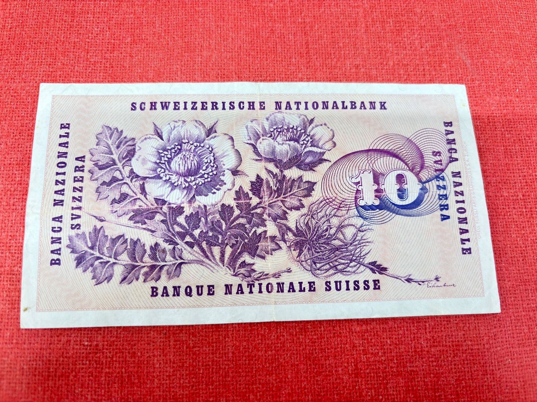 Billets de banque: 10 Franken Banknote 1974 gebraucht – D'occasion à Ormalingen par digital09 1