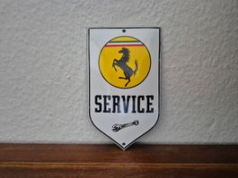 Emailschild Ferrari Service Italy Logo Emaille Schild Retro