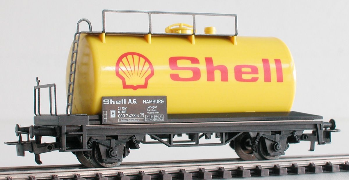 Märklin Modellini di ferrovie: Märklin Kesselwagen Shell der DB Spur H0 – Usato da Oberwil BL venduto da Klang