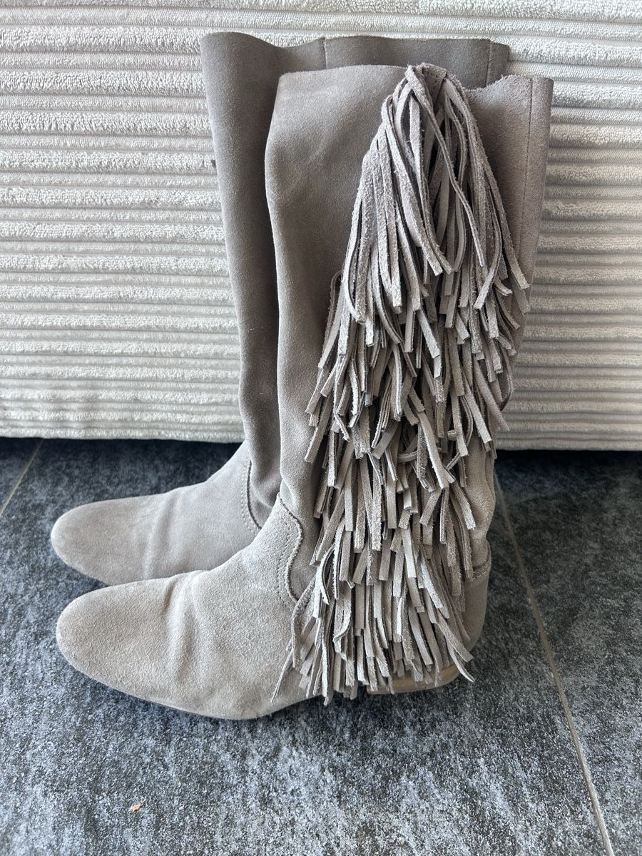 IKKS Scarpe da donna: Bottes en daim gris avec franges, taille 38 – Usato da Courroux venduto da lan_5f9f 1