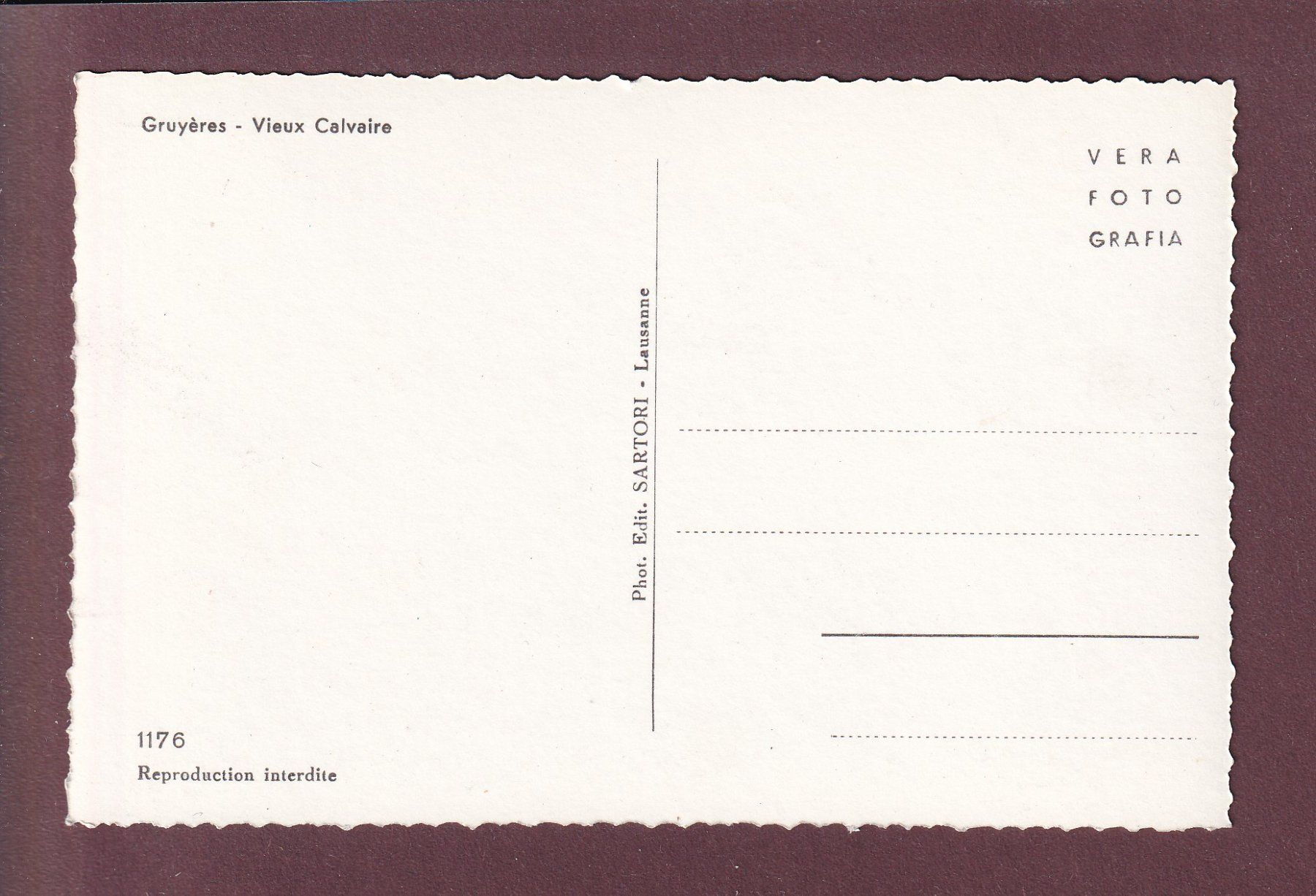 Cartoline postali: GRUYERES - Vieux Calvaire – Usato da Pully venduto da nicecards 1