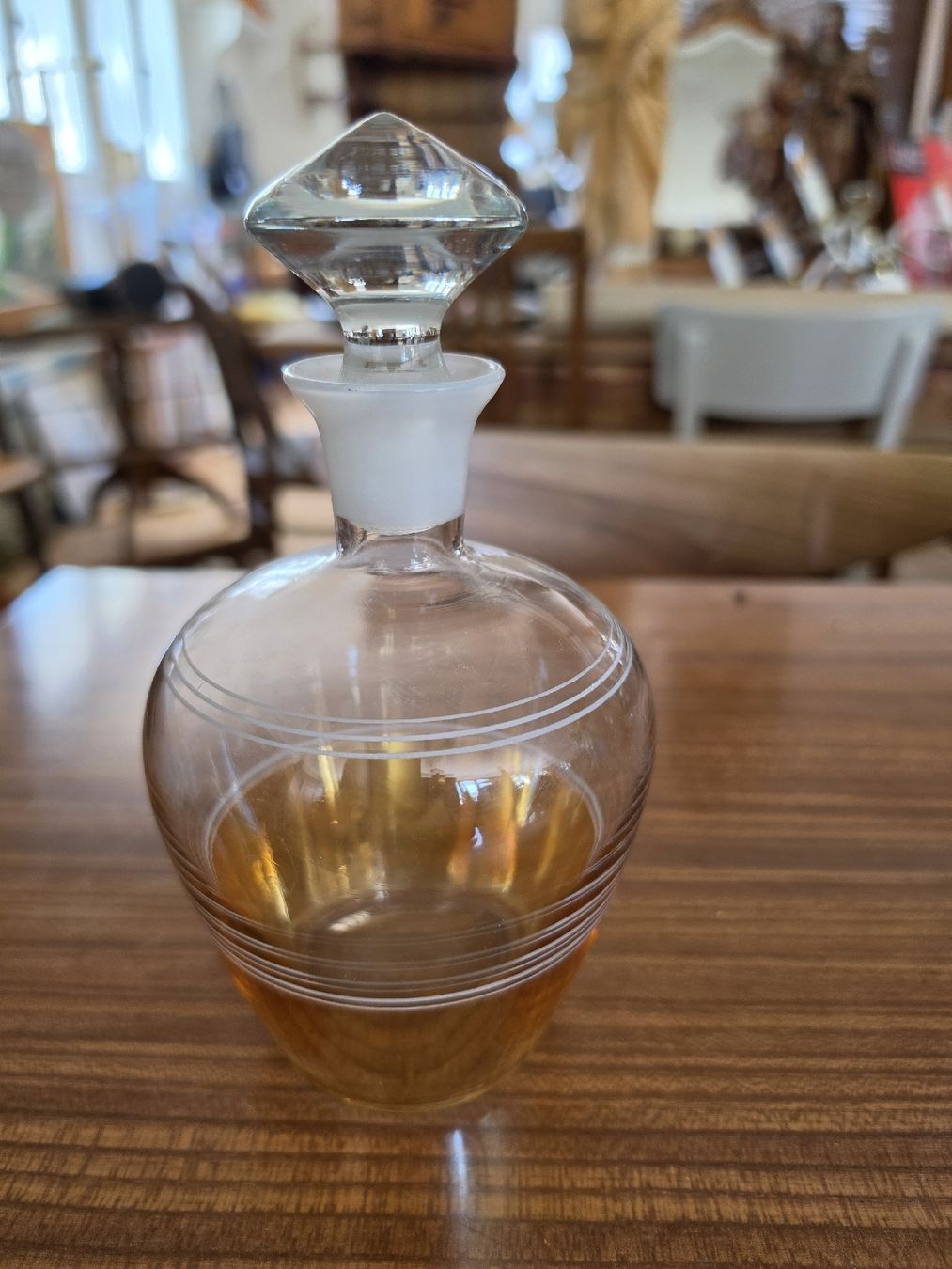 Bottiglie: Parfumflakon Glas bernsteinfarben mit Schliffstopfen antik – Usato da Mettlen venduto da elios0888 1