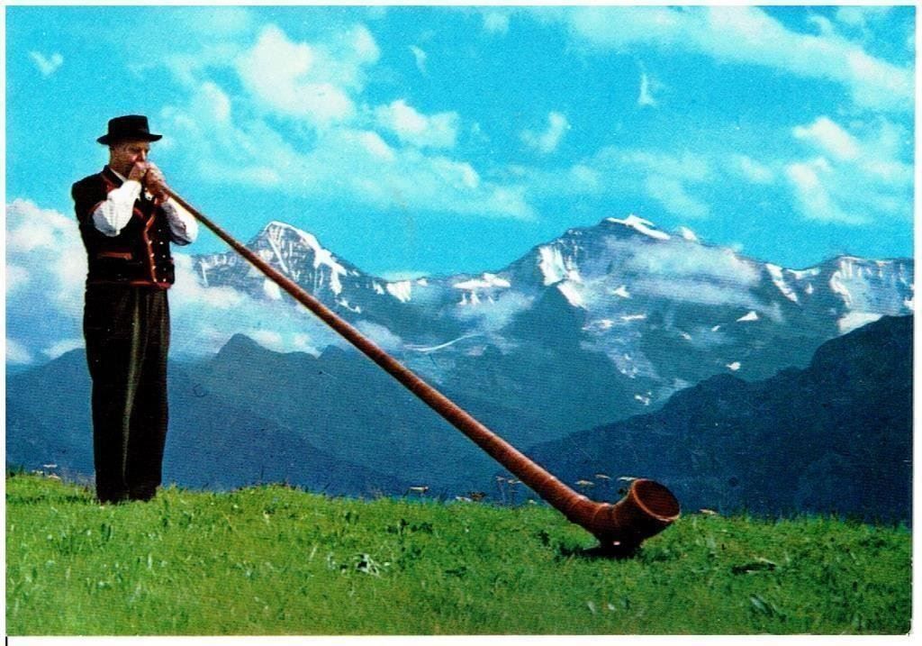 Cartes postales: Alphornbläser im Kanton Bern – D'occasion à Flims - Dorf par Stagediver