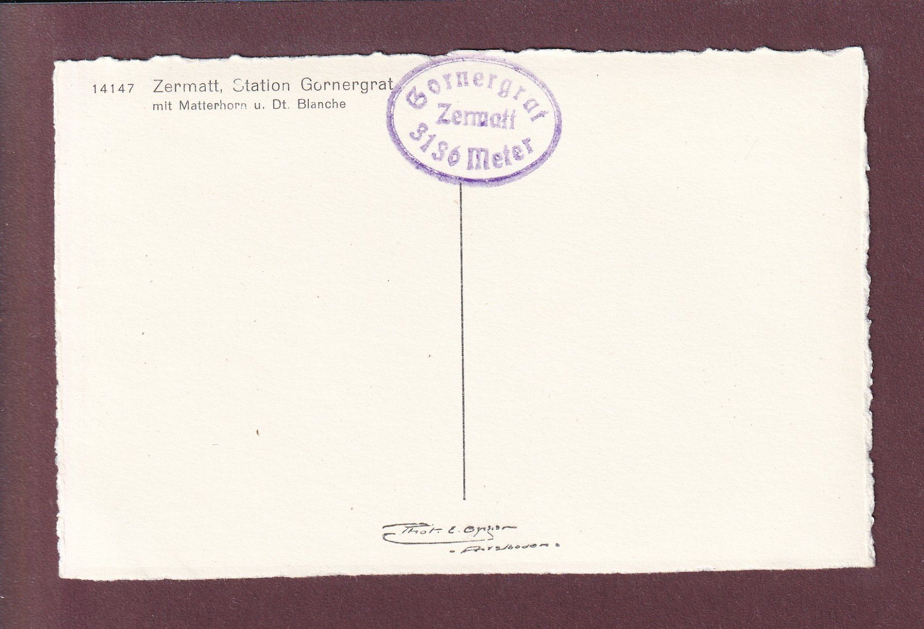 Cartoline postali: Station GORNERGRAT - Bahn - Matterhorn – Usato da Pully venduto da nicecards 1