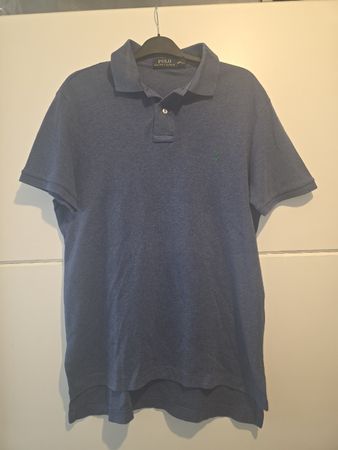 Polo Ralph Lauren bleu chiné – Taille M – Logo vert
