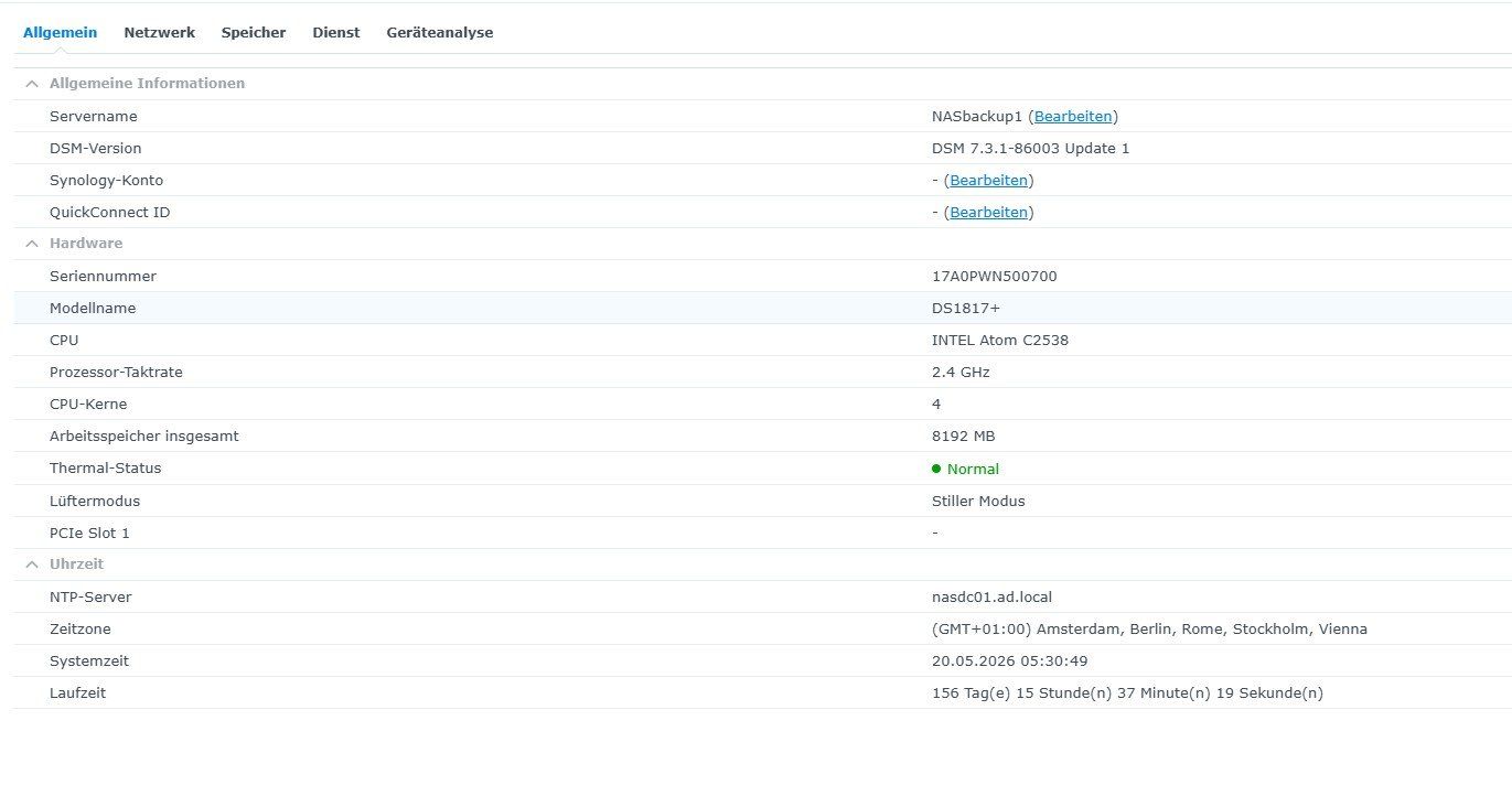 Synology Server: Synology Diskstation DS1817+ mit 8GB RAM – Gebraucht aus Hellbühl von Schumi 3