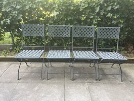 4 Gartenstühle Metall ohne Armlehnen