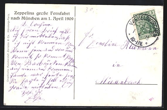 Foto & Poster: München, Zeppelins Fernfahrt, Ankunft d – Usato da Berlin venduto da bartko-reher 1