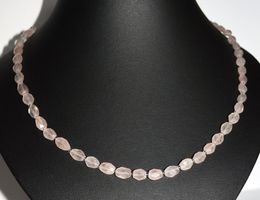 SALE KETTE STEINKETTE EDELSTEINKETTE ROSENQUARZ 100% ECHT!!