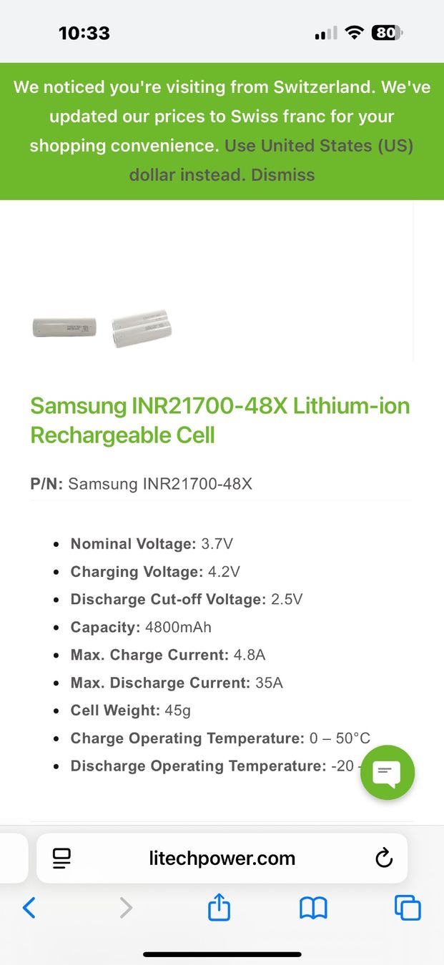 Batterie: Samsung 21700 4.8AH  140stk – Usato da Kölliken venduto da GTT
