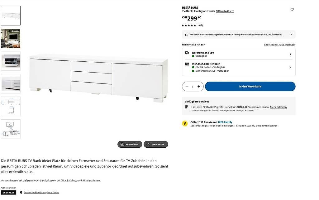 Ikea Mobili TV: IKEA BESTA BURS – Usato da Glattpark(Opfikon) venduto da N.Naumkin 4