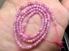 Natürlicher Pink Turmalin Edelstein-Strang 3 mm facettiert